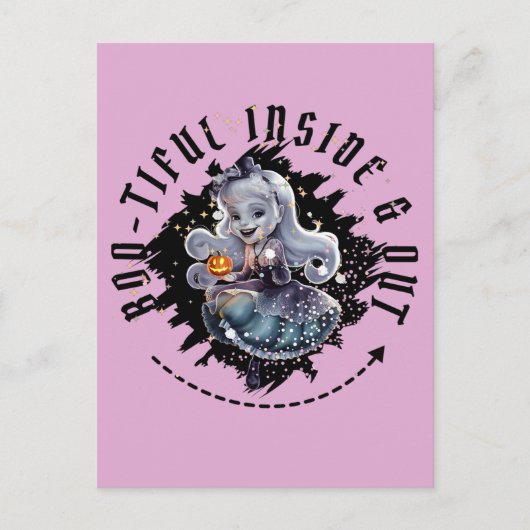 "Bootiful Inside & Out" Halloween Ghost Schattige  Briefkaart (Voorkant)