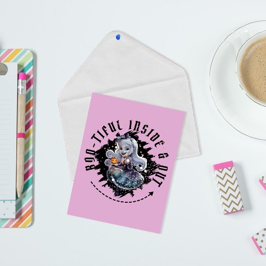 "Bootiful Inside & Out" Halloween Ghost Schattige  Briefkaart
