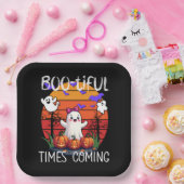 Bootiful Times Coming, Halloween Party Schattigee Papieren Bordje (Feest)