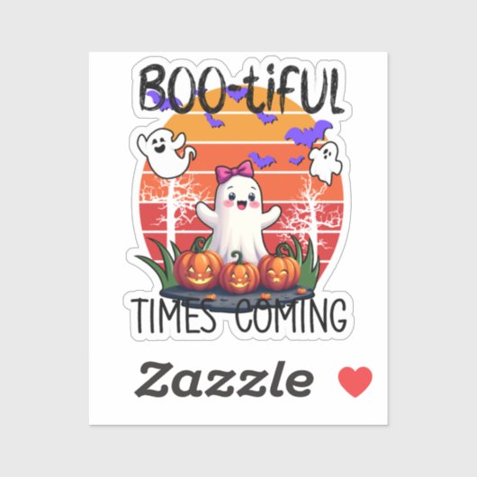 Bootiful Times Coming, Schattigee Kawaii-geesten Sticker (Vel)