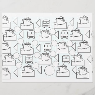 Bootjes en bussen Kleurplaat Placemat
