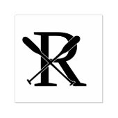 Bootkano roeispanen boven enkelvoudig Initiaal mon Zelfinktende Stempel (Design)