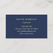 Bootkapitein Anchor Logo Navy and Gold Visitekaartje (Achterkant)