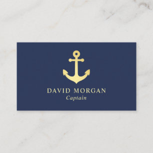 Bootkapitein Anchor Logo Navy and Gold Visitekaartje