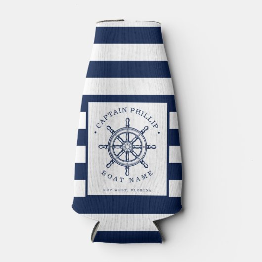 Bootkapitein Gepersonaliseerd Flesjeskoeler (Voorkant)