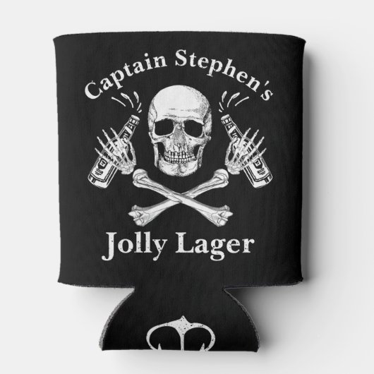 Bootkapitein Jolly Lager Custom Bier Piraat Thema Blikjeskoeler (Achterkant)