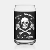 Bootkapitein Jolly Lager Custom Bier Piraat Thema Blikvorm Glas (Voorkant)