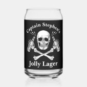 Bootkapitein Jolly Lager Custom Bier Piraat Thema Blikvorm Glas (Achterkant)