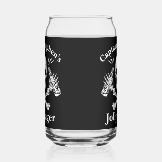 Bootkapitein Jolly Lager Custom Bier Piraat Thema Blikvorm Glas (Links)