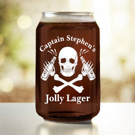 Bootkapitein Jolly Lager Custom Bier Piraat Wit Blikvorm Glas
