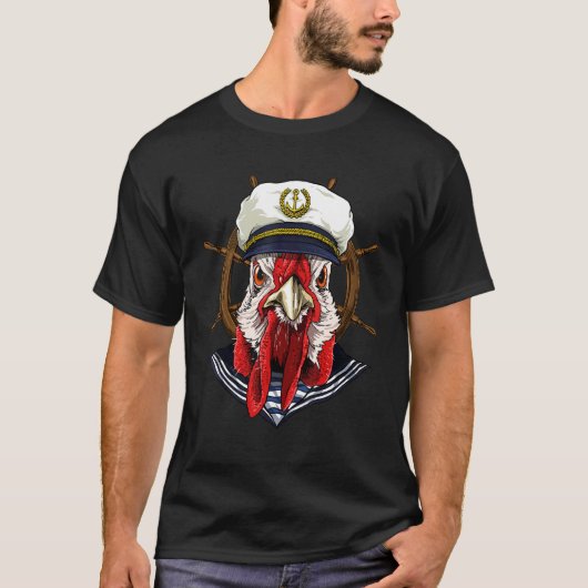 Bootkapitein Kip Zeilboot Eigenaren Zeiler V T-shirt (Voorkant)