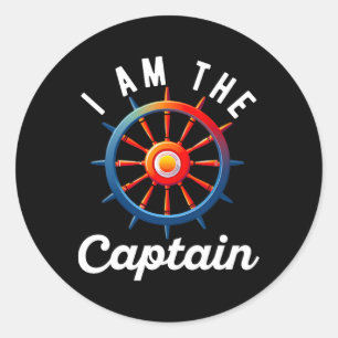 Bootkapitein Mannen Vrouwen Grappig Varen Zeilen P Ronde Sticker