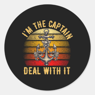 Bootkapitein Mannen Vrouwen Grappig Varen Zeilen P Ronde Sticker