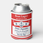 Bootkapitein Schip Anker Boot Lager Bier | Aangepa Blikjeskoeler (Blikje Voorkant)
