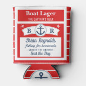 Bootkapitein Schip Anker Boot Lager Bier | Aangepa Blikjeskoeler (Voorkant)