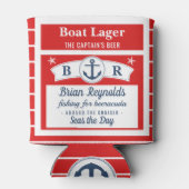 Bootkapitein Schip Anker Boot Lager Bier | Aangepa Blikjeskoeler (Achterkant)
