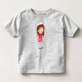 Bootkapitein, schipper, bruin haar, schattig meisj kinder shirts (Voorkant)