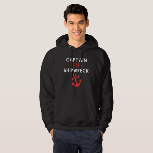 Bootkapitein van dit scheepswrak boot anker hoodie (Voorkant volledig)
