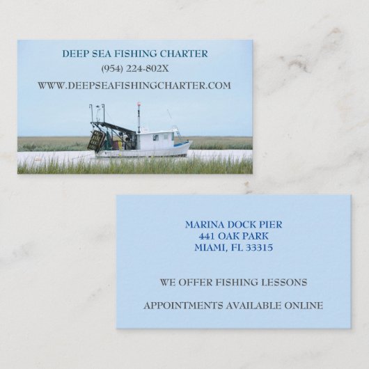 bootkapitein Vist charter Visitekaartje (Voorkant / Achterkant)