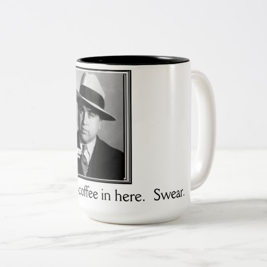 bootlegger-mok tweekleurige koffiemok (Voorkant rechts)