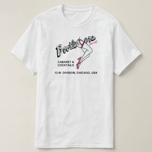 Bootleggers Cabaret en Cocktails, Chicago, IL T-shirt (Design voorkant)