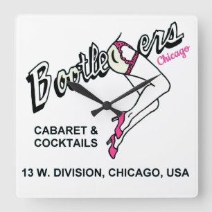 Bootleggers Cabaret en Cocktails, Chicago, IL Vierkante Klok