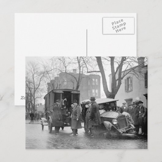 Bootlegger's Wrecked Car, 1922 Briefkaart (Voorkant / Achterkant)