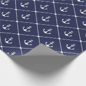 Bootliefhebber nautische anker touw kustpatroon cadeaupapier (Hoek)