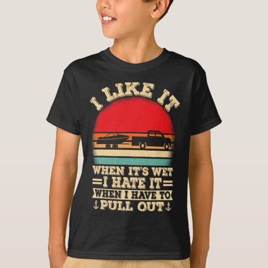 Bootliefhebber Retro Ik haat het als ik de boot er T-shirt (Voorkant)