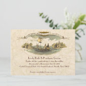 bootliefhebbers bruiloft uitnodiging (Staand voorkant)