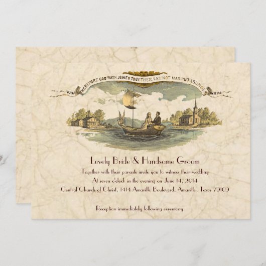 bootliefhebbers bruiloft uitnodiging (Voorkant / Achterkant)