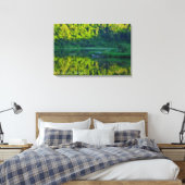 Bootmeer groen bos reflectie Indonesië scène Canvas Afdruk (Insitu (Slaapkamer))