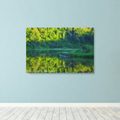 Bootmeer groen bos reflectie Indonesië scène Canvas Afdruk (Insitu (Houten vloer))