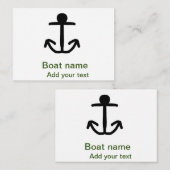 Bootnaam aangepaste anker zeilen zomer tekst toevo notitiekaartje (Voorkant / Achterkant)