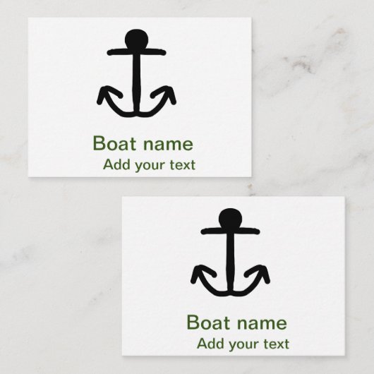 Bootnaam aangepaste anker zeilen zomer tekst toevo notitiekaartje (Voorkant / Achterkant)