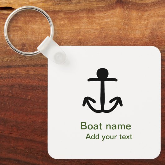 Bootnaam aangepaste anker zeilen zomer tekst toevo sleutelhanger (Voorkant)