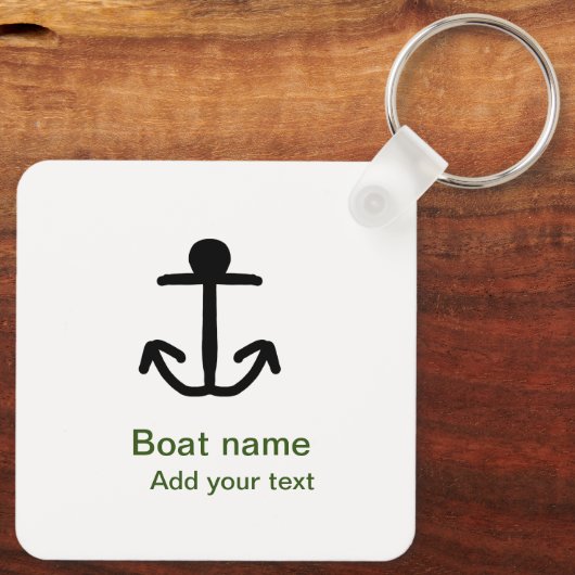 Bootnaam aangepaste anker zeilen zomer tekst toevo sleutelhanger (Achterkant)