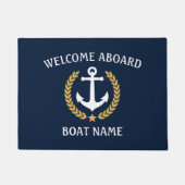 Bootnaam Anchor Laurel Welkom Aboard Gold Star Deurmat (Voorkant)
