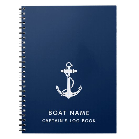 Bootnaam Anker Cruise Trip kapiteins Log Notitieboek (Voorkant)