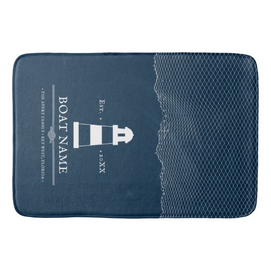 Bootnaam Gepersonaliseerde vuurtoren Badmat (Voorkant)