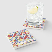 Bootnaam Maritiem Signaal Vlag Nautische Vlaggen Stenen Onderzetter (Zijkant)