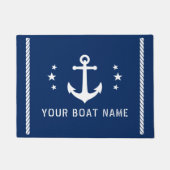 Bootnaam Nautical  Anker Stars Navy Blue Deurmat (Voorkant)