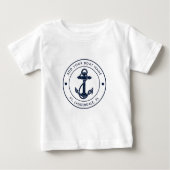 Bootnaam Nautical Navy Blue Anchor Custom (Voorkant)