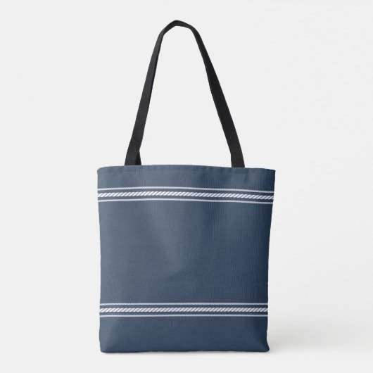 Bootnaam  nautisch anker blauw grijs wit tote bag (Achterkant)