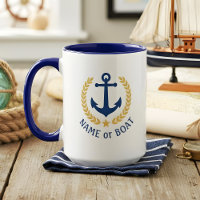 Bootnaam Nautisch Anker Gouden Stijl Laurel Large
