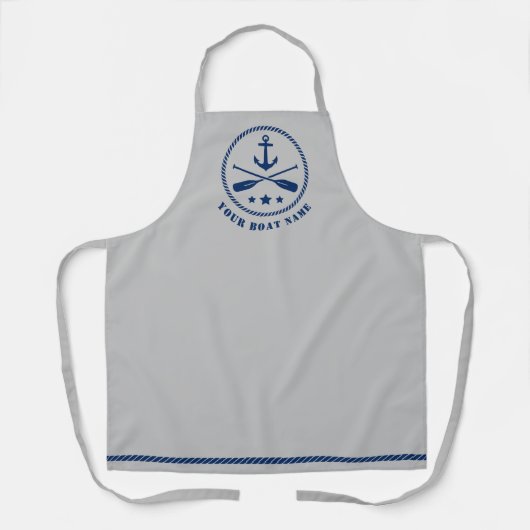 Bootnaam Nautische anker gekruiste roeiriemen ster Schort (Voorkant)