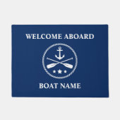 Bootnaam nautische anker & peddels Welkom aan boor Deurmat (Voorkant)