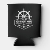 Bootnaam nautische anker riemen & schepen wiel blikjeskoeler (Voorkant)