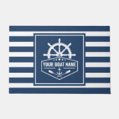 Bootnaam nautische anker riemen & schepen wiel mar deurmat (Voorkant)