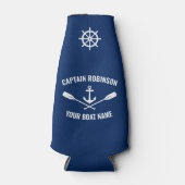 Bootnaam nautische anker riemen & schepen wiel mar flesjeskoeler (Voorkant)